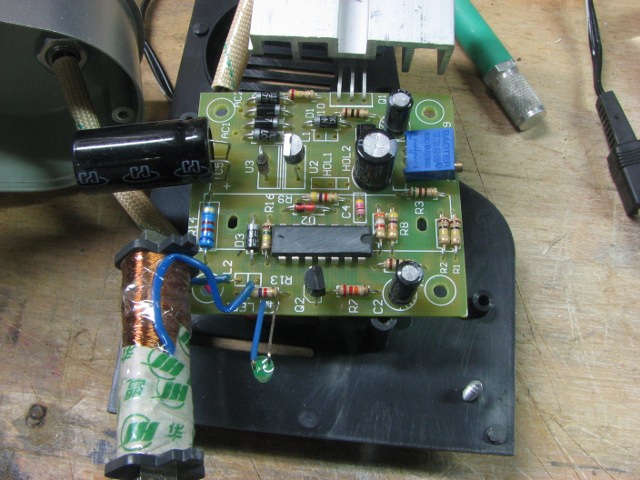 The top of the circuit board